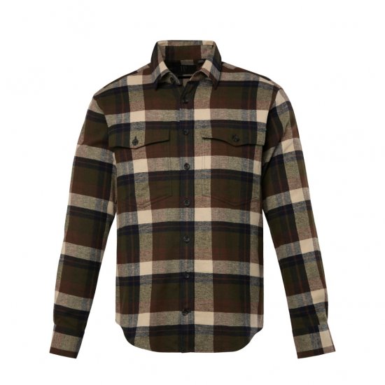 JP1880 Shirt Flannel Long Sleeve Dark Brown TALL - MIESTEN VAATTEET MT-6XLT - Pitkien miesten vaatteet