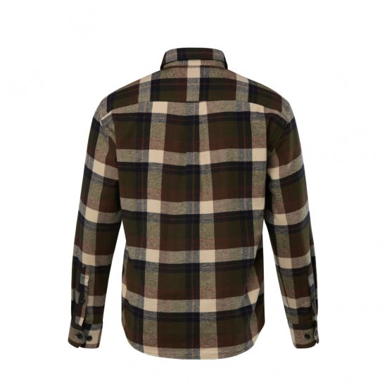 JP1880 Shirt Flannel Long Sleeve Dark Brown TALL - MIESTEN VAATTEET MT-6XLT - Pitkien miesten vaatteet