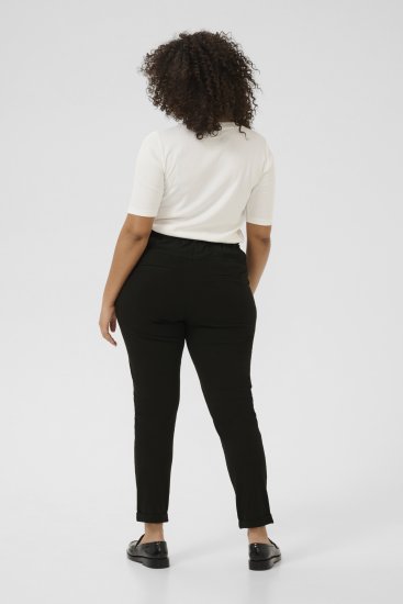 Kaffe Curve Jia Housut Vyöllä Musta - Naisten farkut ja housut isot koot - 