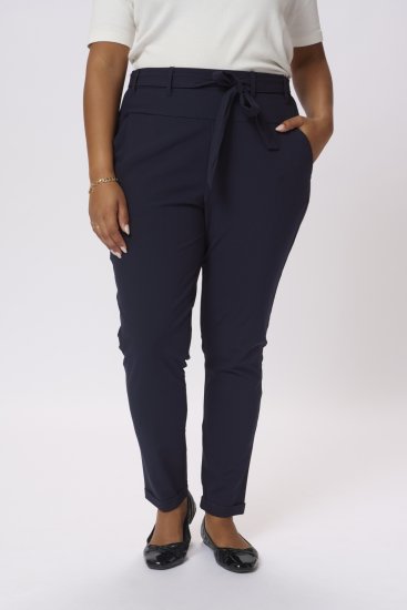 Kaffe Curve Jia Housut Vyöllä Tummansininen - Naisten farkut ja housut isot koot - 