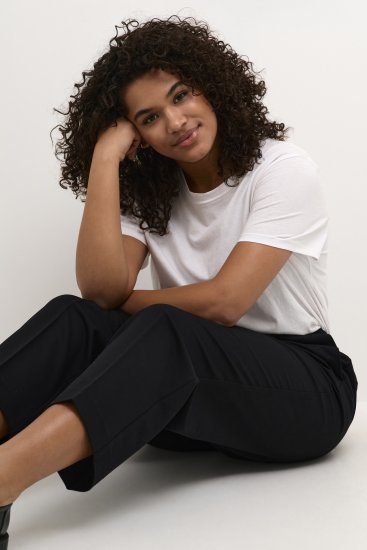 Kaffe Curve Sakira Nilkkapituiset Housut Musta - Farkut & Housut Isoissa Koissa – Plus Size - 