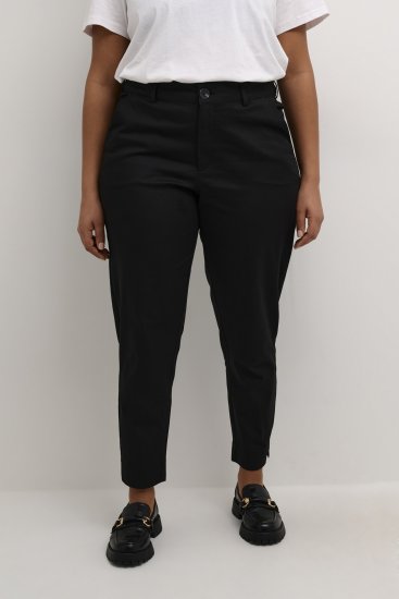 Kaffe Curve Leana Chino 7/8-Housut Musta - Naisten farkut ja housut isot koot - 
