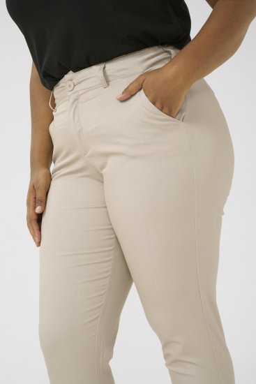 Kaffe Curve Leana Chino 7/8-Housut Pehmeänharmaa - Naisten farkut ja housut isot koot - 