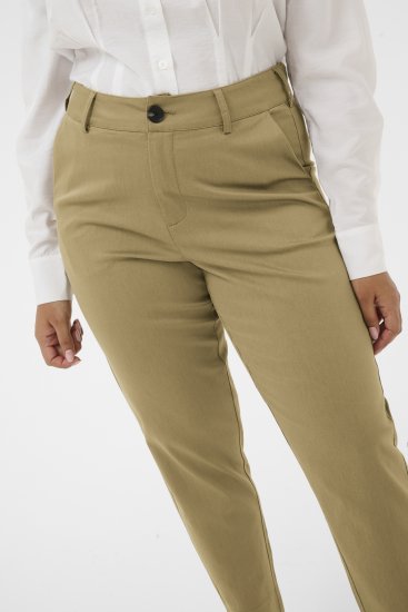 Kaffe Curve Leana Chino 7/8-Housut Lämmin beige - Naisten farkut ja housut isot koot - 