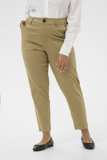Kaffe Curve Leana Chino 7/8-Housut Lämmin beige - Naisten farkut ja housut isot koot - 