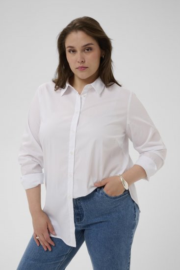 Kaffe Curve Laina Shirt Optical White - Paitapuserot - 
