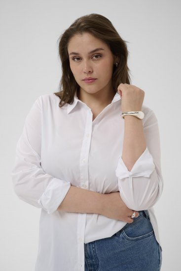 Kaffe Curve Laina Shirt Optical White - Paitapuserot - 