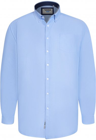 D555 Richard Pitkähihainen Oxford-Paita TALL Taivaansininen - TALL kauluspaidat - 