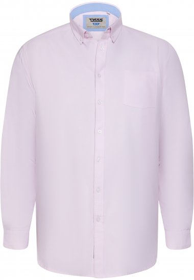 D555 Richard Pitkähihainen Oxford-Paita TALL Vaaleanpunainen - TALL kauluspaidat - 