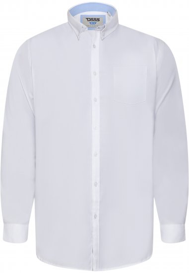 D555 Richard Pitkähihainen Oxford-Paita TALL Valkoinen - TALL kauluspaidat - 
