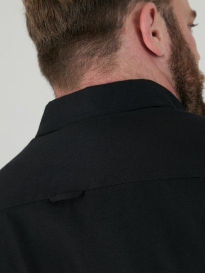 D555 Richard Pitkähihainen Oxford-Paita TALL Musta - TALL kauluspaidat - 