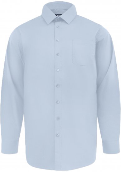D555 Oliver Tahrankestävä Silitysvapaa Joustava Pitkähihainen Paita Taivaansininen - Kauluspaidat - Miesten isot kauluspaidat 2XL – 8XL