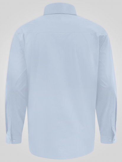 D555 Oliver Tahrankestävä Silitysvapaa Joustava Pitkähihainen Paita Taivaansininen - Kauluspaidat - Miesten isot kauluspaidat 2XL – 8XL