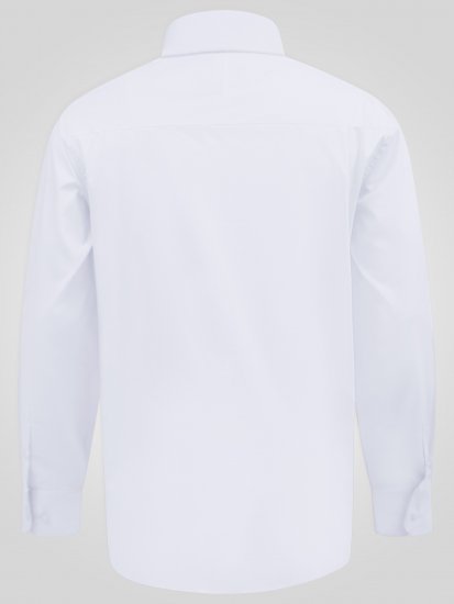 D555 Oliver Tahrankestävä Silitysvapaa Joustava Pitkähihainen Paita Valkoinen - Kauluspaidat - Miesten isot kauluspaidat 2XL – 8XL