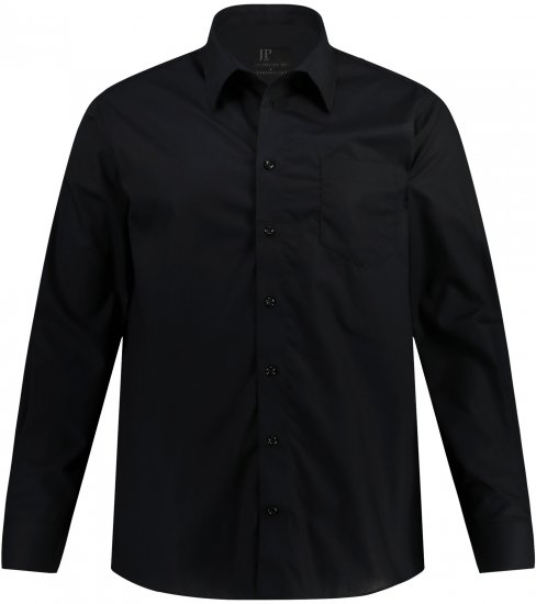 JP1880 Comfort Fit with Chest Pocket Shirt TALL Black - TALL kauluspaidat - 