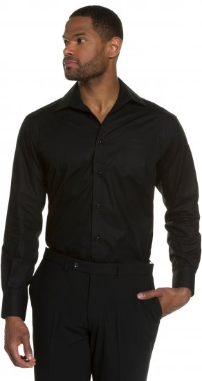 JP1880 Comfort Fit with Chest Pocket Shirt TALL Black - TALL kauluspaidat - 