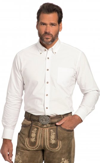 JP1880 Shirt Modern Fit Traditional Stag Horn White - Kauluspaidat - Miesten isot kauluspaidat 2XL – 8XL