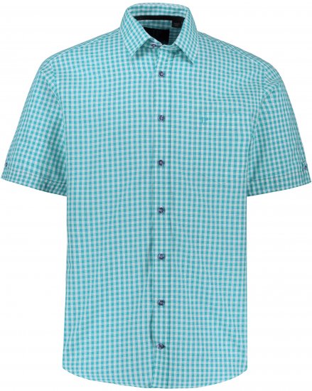 JP1880 Shirt Traditional Short Sleeve Turquoise - Kauluspaidat - Miesten isot kauluspaidat 2XL – 8XL