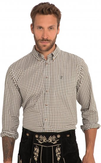 JP1880 Shirt Checked Traditional Long Sleeve Olive Green - Juhlapukeutuminen - Juhlapukeutuminen – Juhli tyylikkäästi ja mukavasti