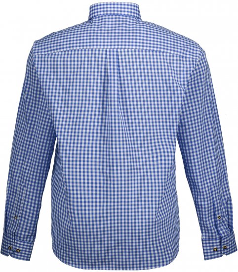 JP1880 Shirt Traditional Checked Long Sleeve Blue - Kauluspaidat - Miesten isot kauluspaidat 2XL – 8XL