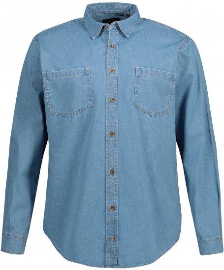 JP1880 Shirt Denim Long Sleeve Light Blue TALL - MIESTEN VAATTEET MT-6XLT - Pitkien miesten vaatteet