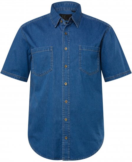 JP1880 Shirt Denim Short Sleeve Blue TALL - MIESTEN VAATTEET MT-6XLT - Pitkien miesten vaatteet