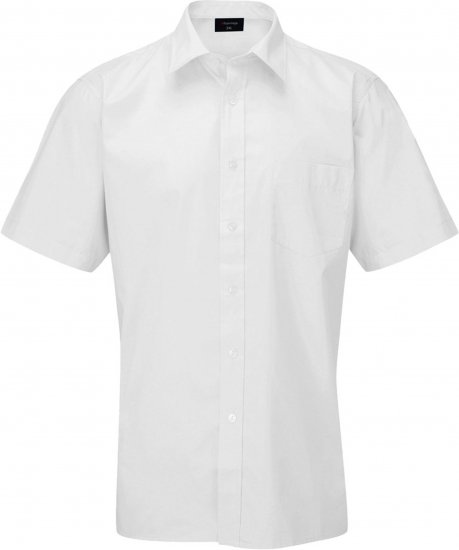 Espionage SH147 Short Sleeve Plain Collar Shirt White - Lyhythihaiset kauluspaidat - Lyhythihaiset Kauluspaidat Isot Koot