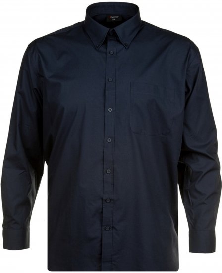 Espionage SH150 Plain Long Sleeve Shirt Navy - Kauluspaidat - Miesten isot kauluspaidat 2XL – 8XL