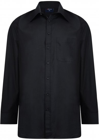 Espionage SH151 Plain Collar Long Sleeve Shirt Black - Pitkähihaiset paidat - 