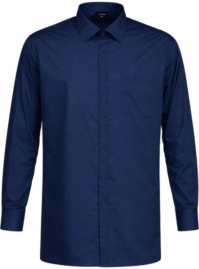 Espionage SH151 Plain Collar Long Sleeve Shirt Navy - Kauluspaidat - Miesten isot kauluspaidat 2XL – 8XL