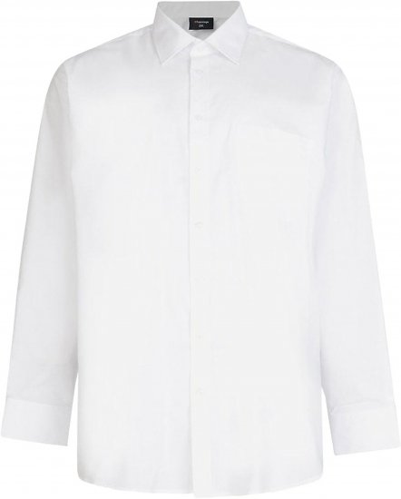 Espionage SH151 Long Sleeve Plain Collar Shirt White - Kauluspaidat - Miesten isot kauluspaidat 2XL – 8XL