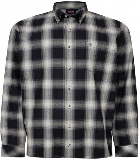 Espionage SH419 Long Sleeve Checked Shirt Black/Grey - Pitkähihaiset paidat - 
