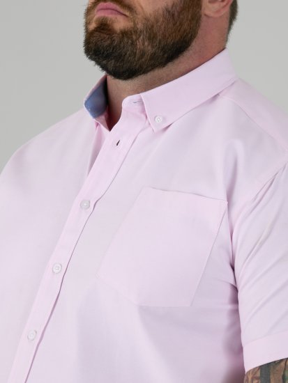 D555 James Lyhythihainen Oxford-Paita TALL Vaaleanpunainen - TALL kauluspaidat - 