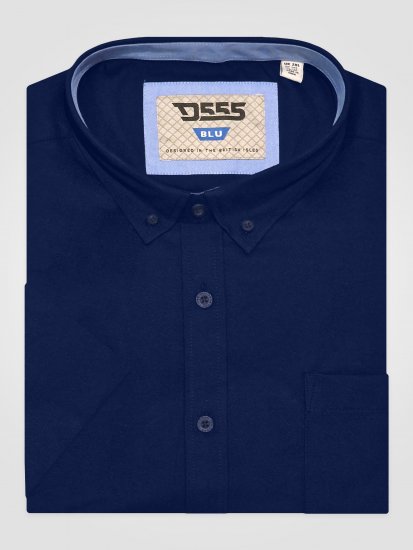 D555 James Lyhythihainen Oxford-Paita TALL Laivastonsininen - TALL kauluspaidat - 