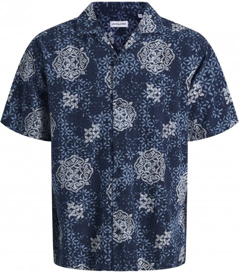 Jack & Jones Alfredo Shirt Short Sleeve Blue - Lyhythihaiset kauluspaidat - Lyhythihaiset Kauluspaidat Isot Koot