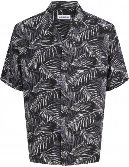 Jack & Jones Jeff Resort Short Sleeve Shirt Black - Kauluspaidat - Miesten isot kauluspaidat 2XL – 8XL