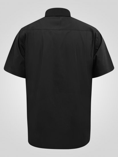 D555 Lucas Tahrankestävä Silitysvapaa Joustava Lyhythihainen Paita Musta - Kauluspaidat - Miesten isot kauluspaidat 2XL – 8XL