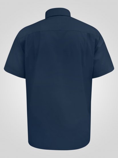 D555 Lucas Tahrankestävä Silitysvapaa Joustava Lyhythihainen Paita Laivastonsininen - Kauluspaidat - Miesten isot kauluspaidat 2XL – 8XL