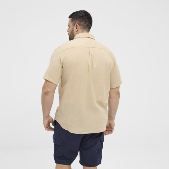 North Latitude 51106 Short Sleeve Shirt Sand - Lyhythihaiset kauluspaidat - Lyhythihaiset Kauluspaidat Isot Koot