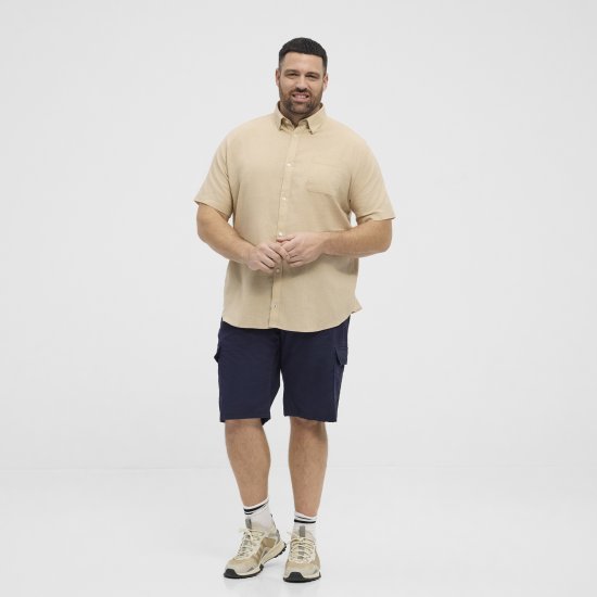 North Latitude 51106 Short Sleeve Shirt Sand - Lyhythihaiset kauluspaidat - Lyhythihaiset Kauluspaidat Isot Koot