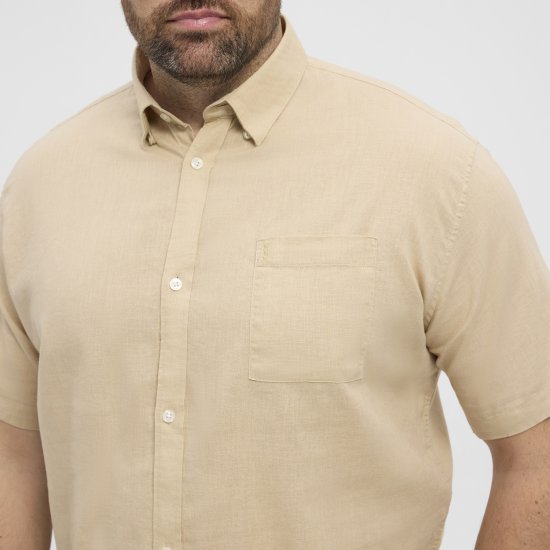 North Latitude 51106 Short Sleeve Shirt Sand - Lyhythihaiset kauluspaidat - Lyhythihaiset Kauluspaidat Isot Koot