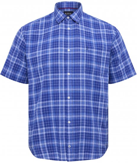 North Latitude 51145 Checked Short Sleeve Shirt Cobolt Blue - Lyhythihaiset kauluspaidat - Lyhythihaiset Kauluspaidat Isot Koot