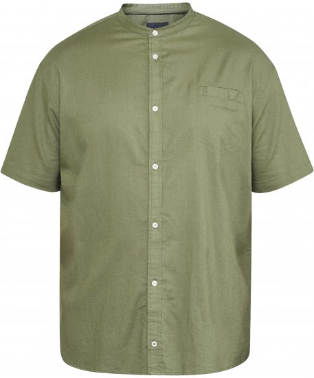 North Latitude 61109 Pystykauluksinen Lyhythihainen Paita Oliivinvihreä - Kauluspaidat - Miesten isot kauluspaidat 2XL – 8XL