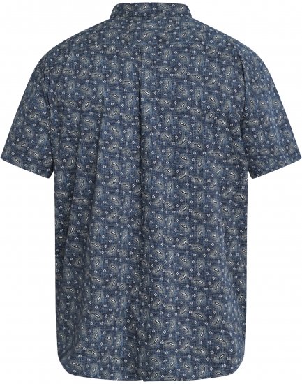 North Latitude 61112 All-Over Painettu Stretch-Paita Laivastonsininen - Kauluspaidat - Miesten isot kauluspaidat 2XL – 8XL