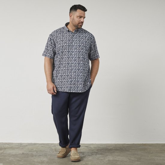 North Latitude 61114 All-Over Painettu Jersey-Paita Laivastonsininen - Kauluspaidat - Miesten isot kauluspaidat 2XL – 8XL