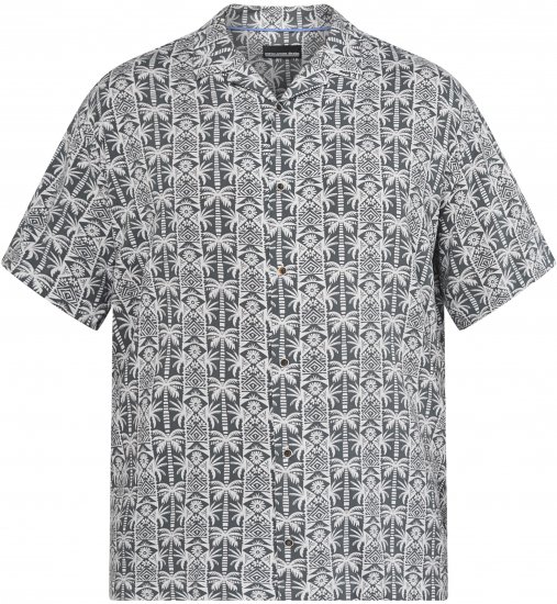 North Latitude 61313 Viskoosipaita Kuubalaisella Kauluksella Harmaa - Kauluspaidat - Miesten isot kauluspaidat 2XL – 8XL