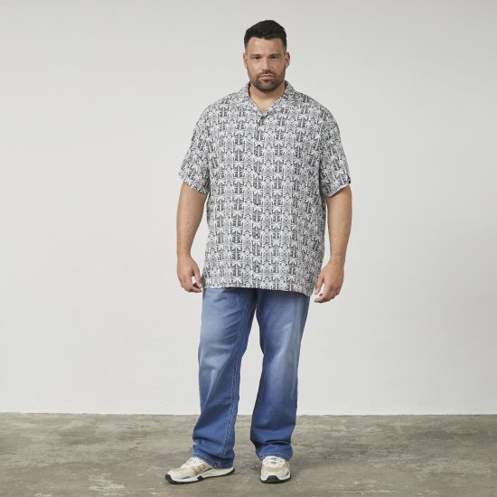 North Latitude 61313 Viskoosipaita Kuubalaisella Kauluksella Harmaa - Kauluspaidat - Miesten isot kauluspaidat 2XL – 8XL