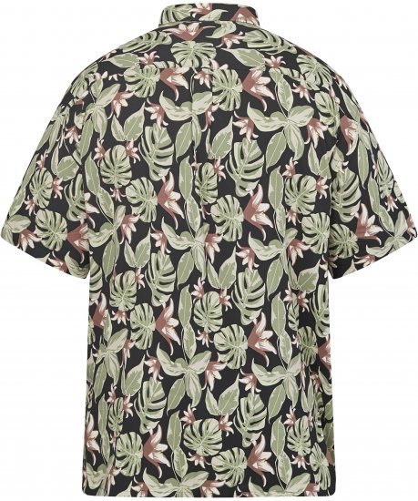 North Latitude 61357 All-Over Painettu Viskoosipaita Musta - Kauluspaidat - Miesten isot kauluspaidat 2XL – 8XL