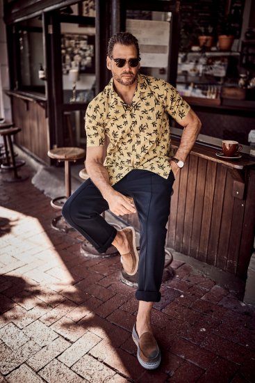 JP1880 Boxy Cuba Short Sleeve Shirt Camel - Kauluspaidat - Miesten isot kauluspaidat 2XL – 8XL