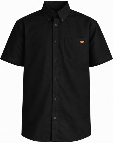 Motley Denim Zagreb Lyhythihainen Kauluspaita Musta - Kauluspaidat - Miesten isot kauluspaidat 2XL – 8XL